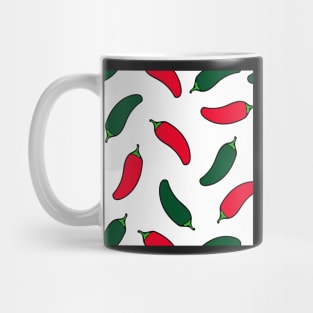 Jalapeno Red and Green Hot Peppers Mug